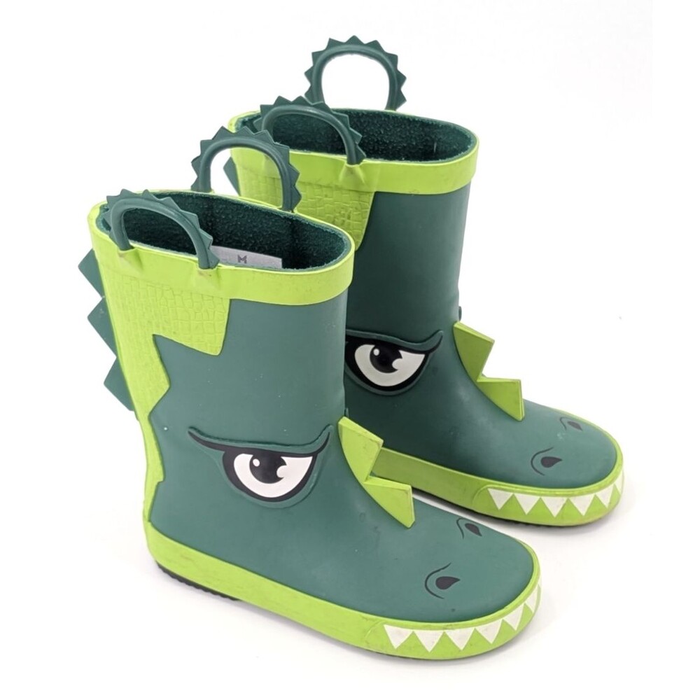 Member's Mark Kids Crocodile Dino Green Rain Boots Rubber Boots Size 9/10